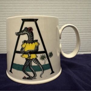 Anthropologie Florence Balducci Alligator Initial A Coffee Mug